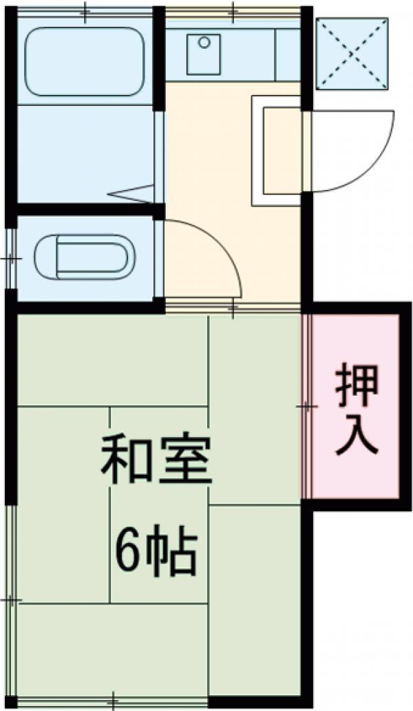 桜荘(1K/2階)の間取り写真