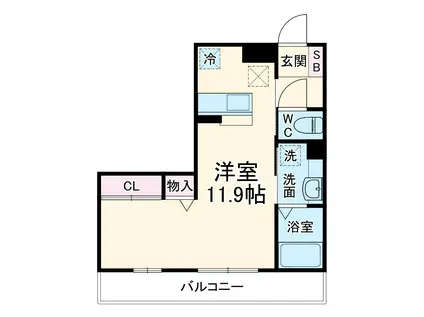 Iヴィレッジウエスト(ワンルーム/1階)の間取り写真