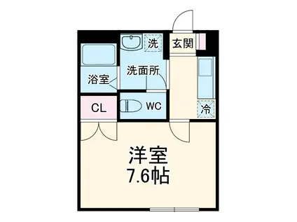 アンプルールフェールアミー1(1K/1階)の間取り写真