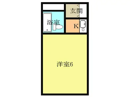 コスモ21梅坪Ⅱ(1K/1階)の間取り写真