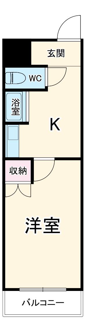 ヤング宮上(1K/3階)の間取り写真