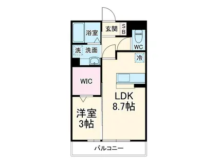 PREMIUM(1LDK/2階)の間取り写真