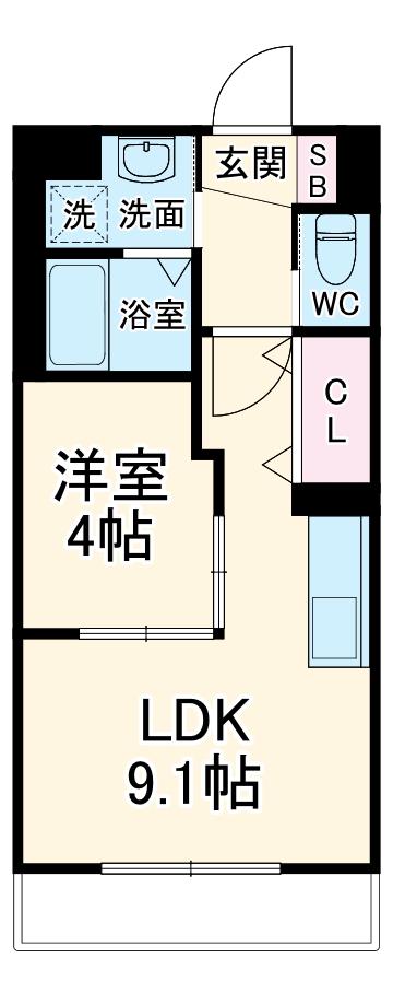 サンステージ(1LDK/3階)の間取り写真