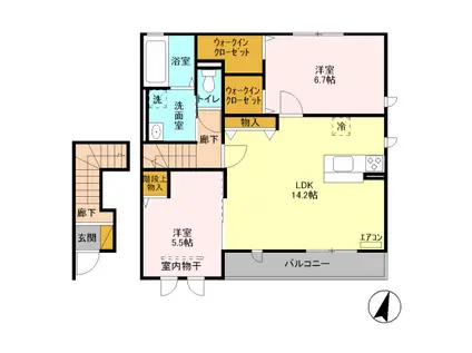 メゾン・ド・ライコⅠ(2LDK/2階)の間取り写真