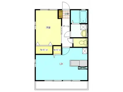 Rーサンハイム(1LDK/1階)の間取り写真