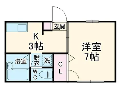 EXCEL追浜(1K/2階)の間取り写真