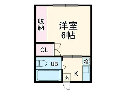 コーポライム(1K/1階)の間取り写真