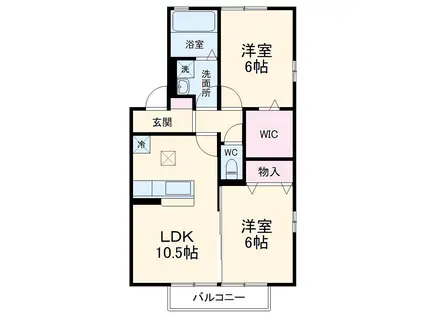 ソレイユ西島 Ⅱ(2LDK/1階)の間取り写真