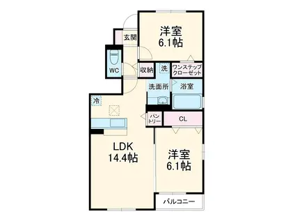 LOBELLIA TORO Ⅱ(2LDK/1階)の間取り写真