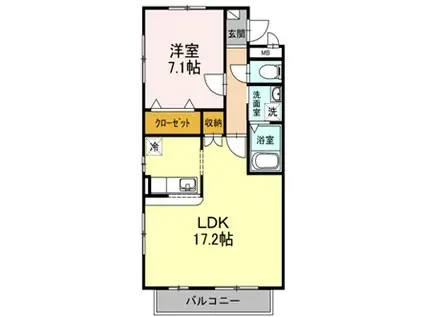 ヨーロピアンシャレー東新煉瓦の家(1LDK/2階)の間取り写真