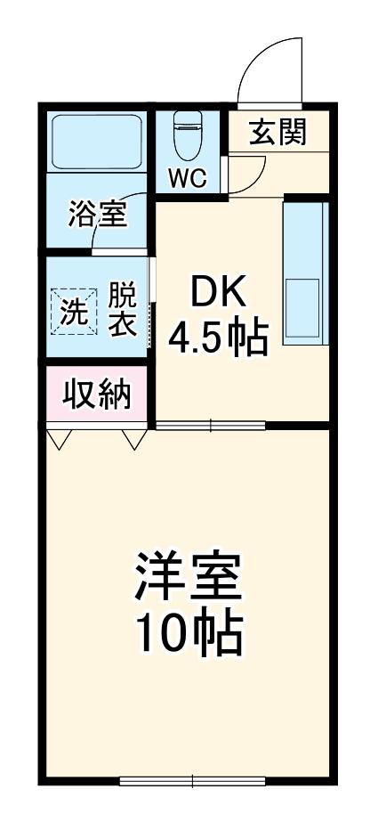 グリーンハイツ北島B(1DK/1階)の間取り写真