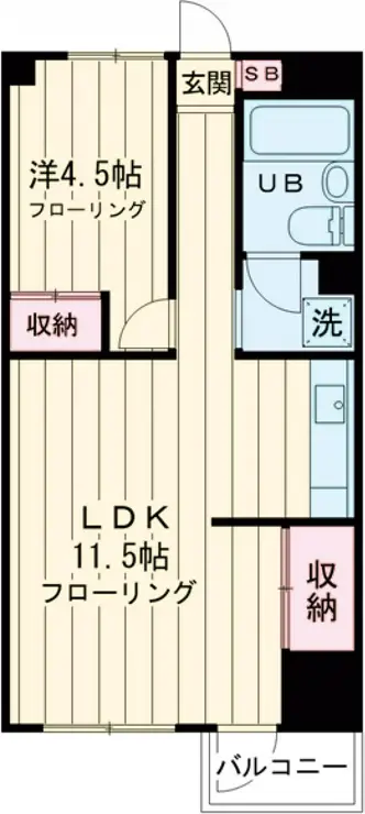 マンションアルファ不動前 2階階 間取り