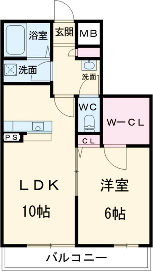 マンション雅(1LDK/2階)の間取り写真