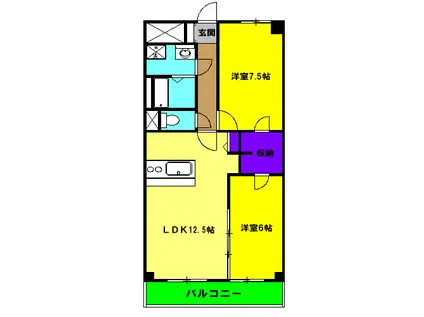ラシュレ(2LDK/3階)の間取り写真