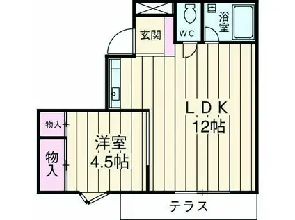 GSハイム三田(1LDK/1階)の間取り写真