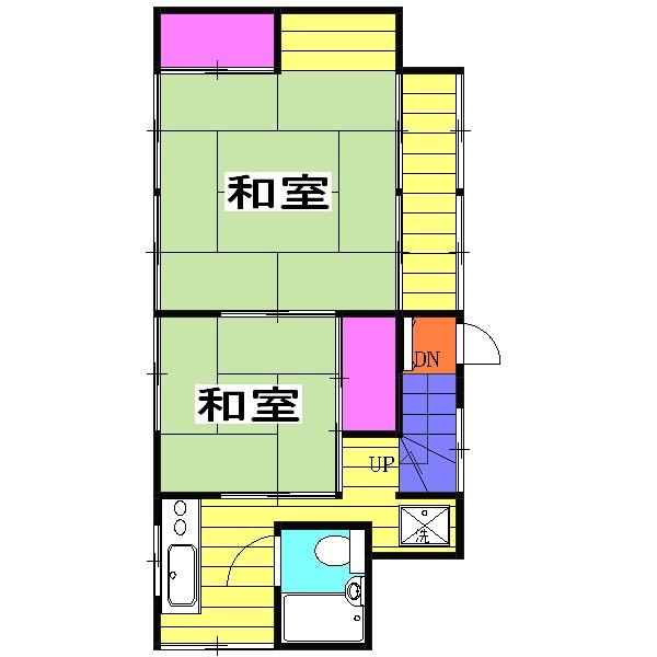 金子荘(2K/2階)の間取り写真