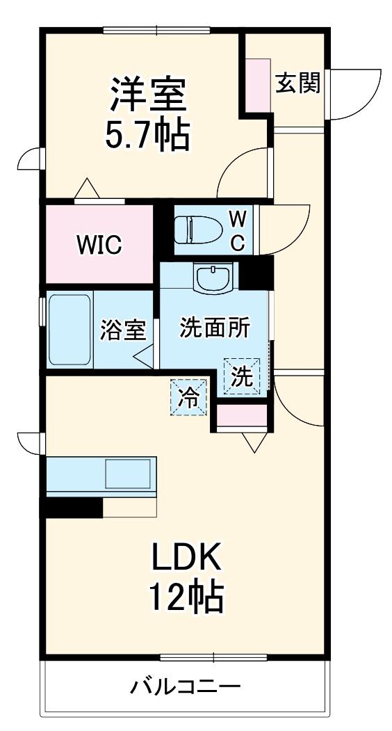 ハピネスⅡ(1LDK/2階)の間取り写真