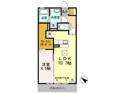 DREAM87(1LDK/3階)の間取り写真