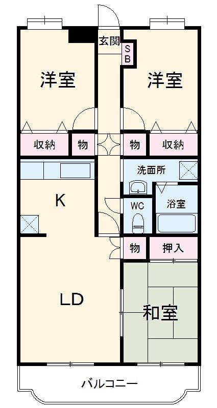 ロイヤルプラザ(3LDK/4階)の間取り写真