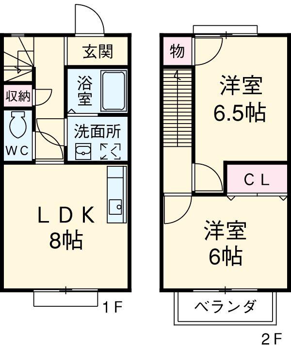 ディアスボナール(2LDK)の間取り写真