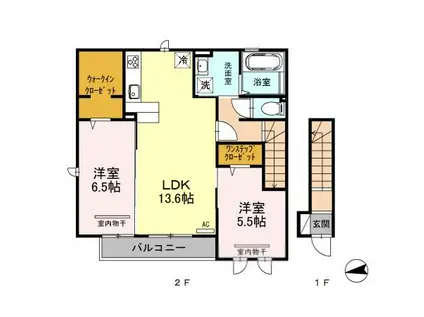 グランシャリオ(2LDK/2階)の間取り写真