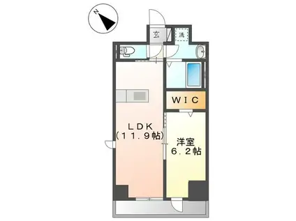 MARK FIELDS(1LDK/6階)の間取り写真