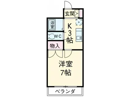パークサイド白山(1K/1階)の間取り写真