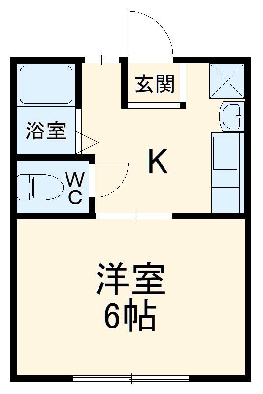 ドミールKEI(1K/1階)の間取り写真