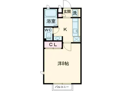 グリーンハイツ(1K/1階)の間取り写真