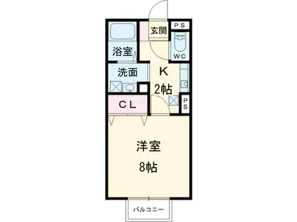 コンフォート宮町(1K/2階)の間取り写真