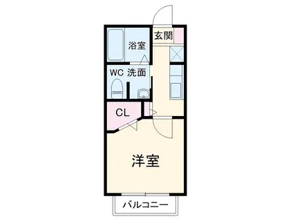 ジュネスヴィラージュ(1K/1階)の間取り写真