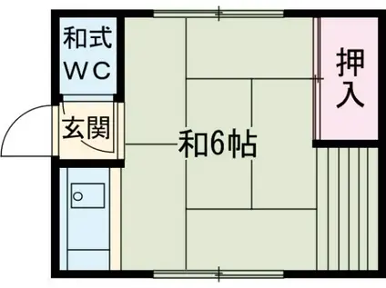 藤荘(ワンルーム/1階)の間取り写真