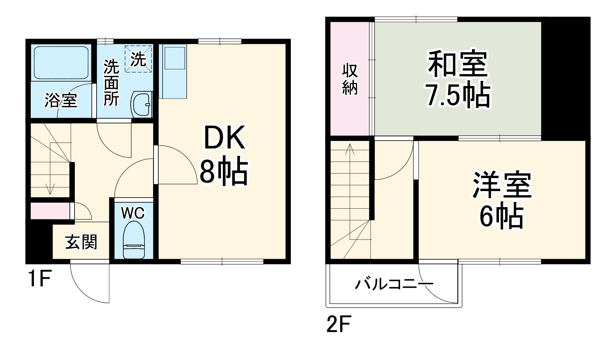 サンブリッジ６(2DK)の間取り写真
