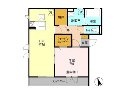 WINDWARD(1LDK/2階)の間取り写真