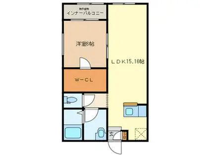 IMA-Ⅴ(1LDK/1階)の間取り写真