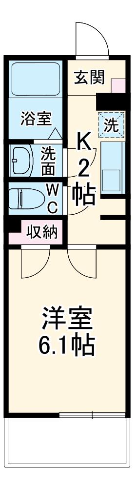 リモーネⅧ(1K/1階)の間取り写真