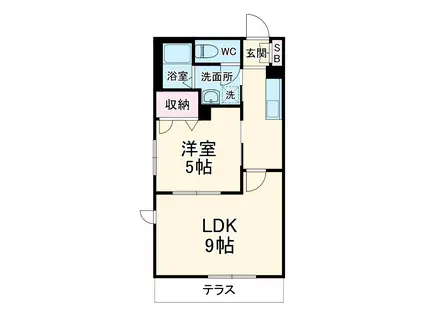 ベレオ彦六(1LDK/2階)の間取り写真