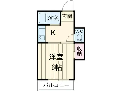 田中ハイム(1K/2階)の間取り写真