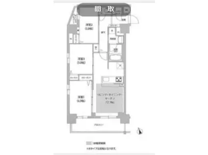 コンフォリア川口本町(2LDK/1階)の間取り写真