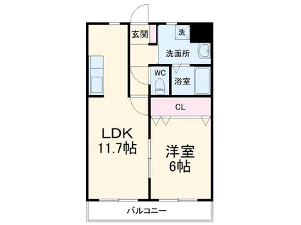 グラン・シャンボール(1LDK/1階)の間取り写真