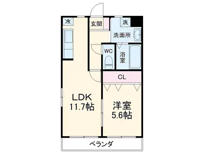 グラン・シャンボール(1LDK/2階)の間取り写真