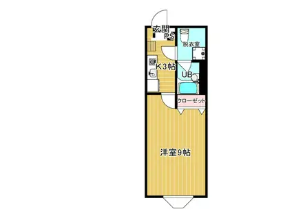 秀華六番館(1K/3階)の間取り写真