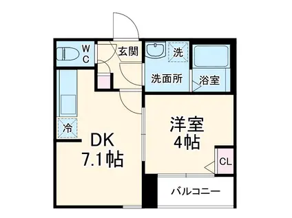 オリエンタルコート東大宮(1DK/2階)の間取り写真