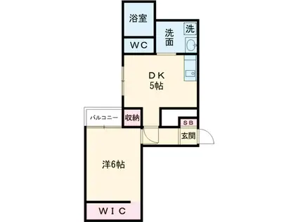 新井ビル(1DK/2階)の間取り写真