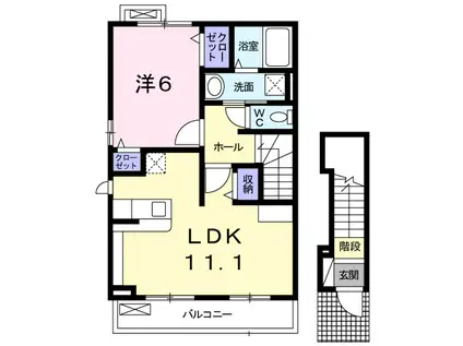 レジェンドⅩ(1LDK/2階)の間取り写真