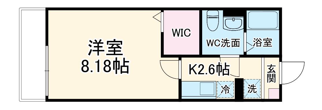 AJ南鳩ヶ谷Ⅰ(1K/2階)の間取り写真