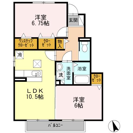 名鉄三河線 梅坪駅 徒歩16分 2階建 築16年(2LDK/1階)の間取り写真