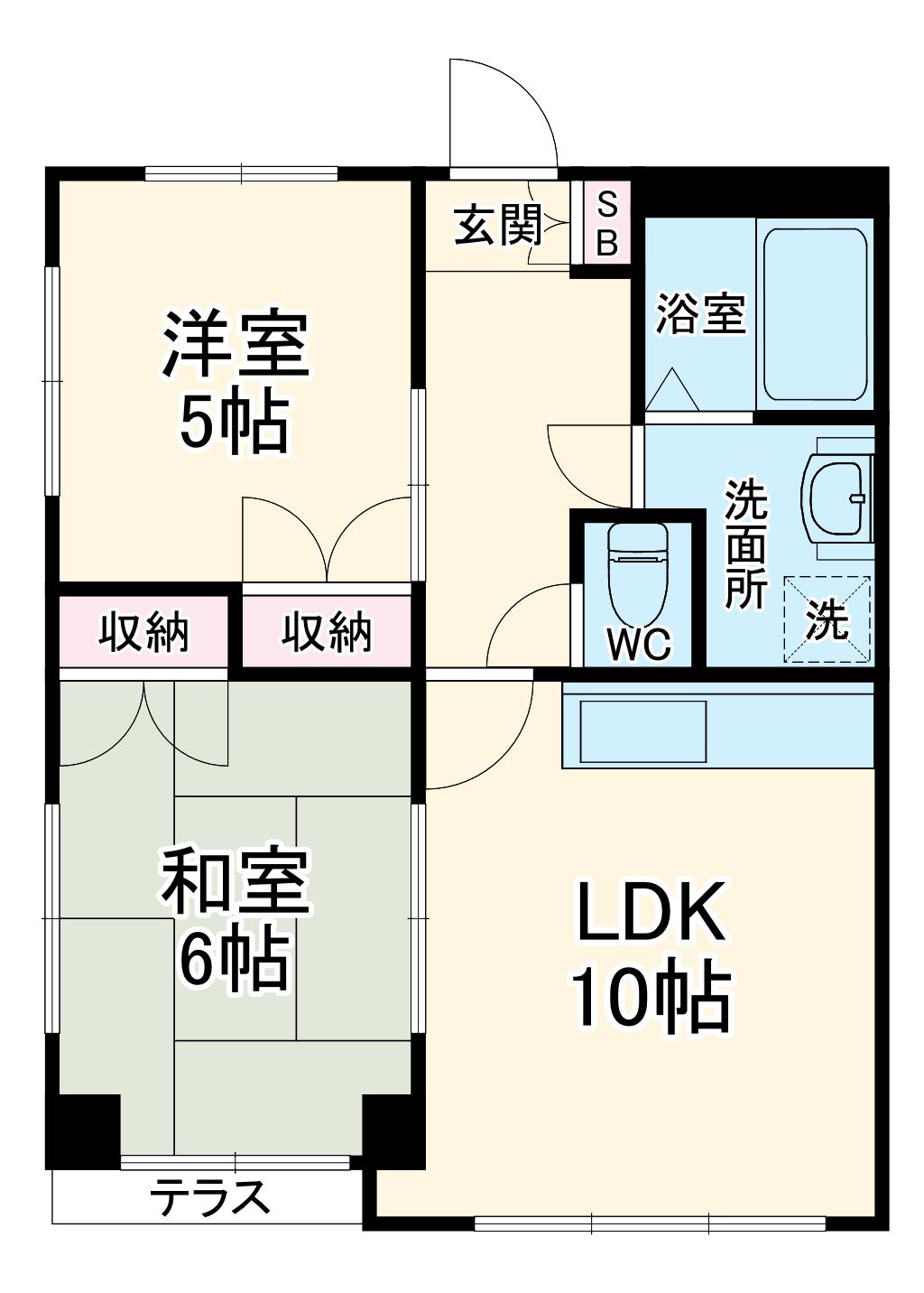 レナジア大宮(2LDK/1階)の間取り写真