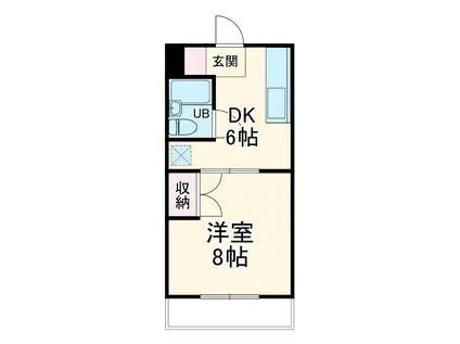 カトレアⅡ(1DK/2階)の間取り写真