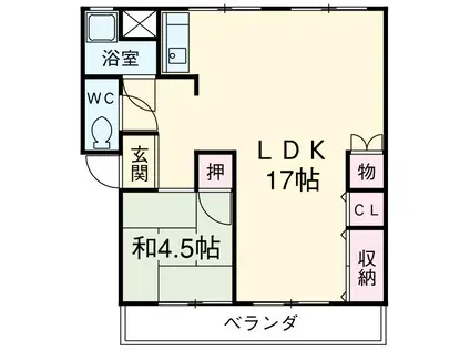 ワイズタウン 1棟(1LDK/3階)の間取り写真